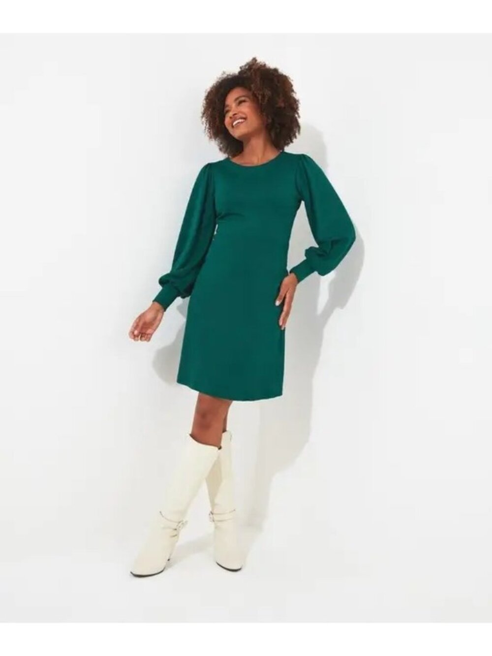 J.Crew Dress Size 4 Sheath Green Midi Long Sleeve Cuffed Button Sleeves Back Zip